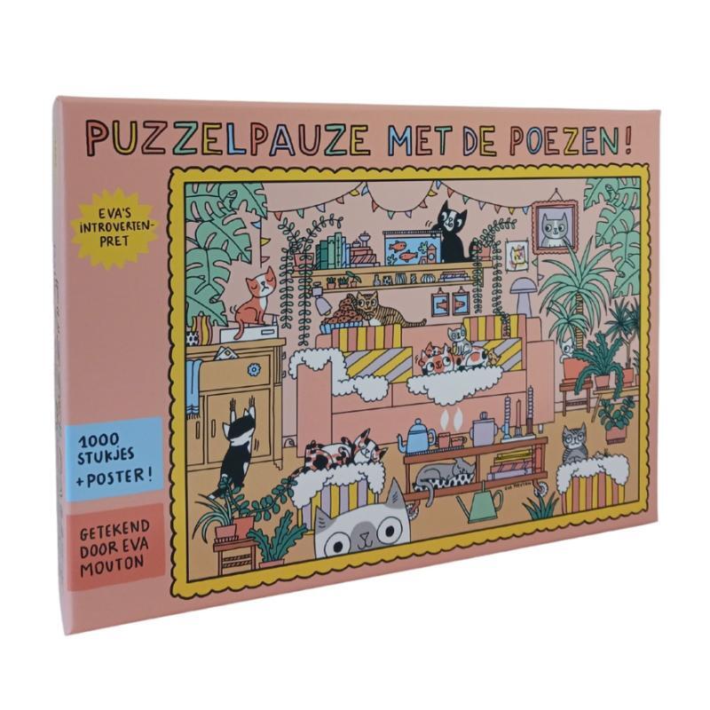 Omslag van boek: Eva's introvertenpret: Puzzelpauze met de poezen!
