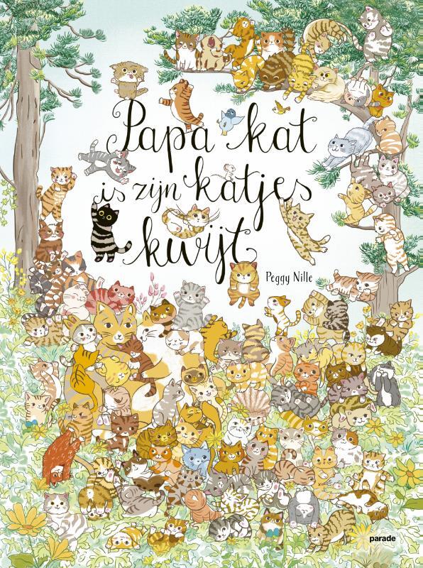 Omslag van boek: Papa kat is zijn 100 katjes kwijt