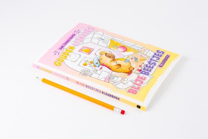 Gouden Lijntjes Blije Beestjes kleurboek 3