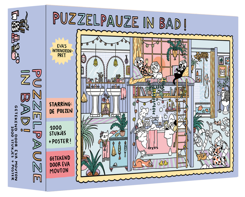 Omslag van boek: Eva's introvertenpret- Puzzelpauze in bad