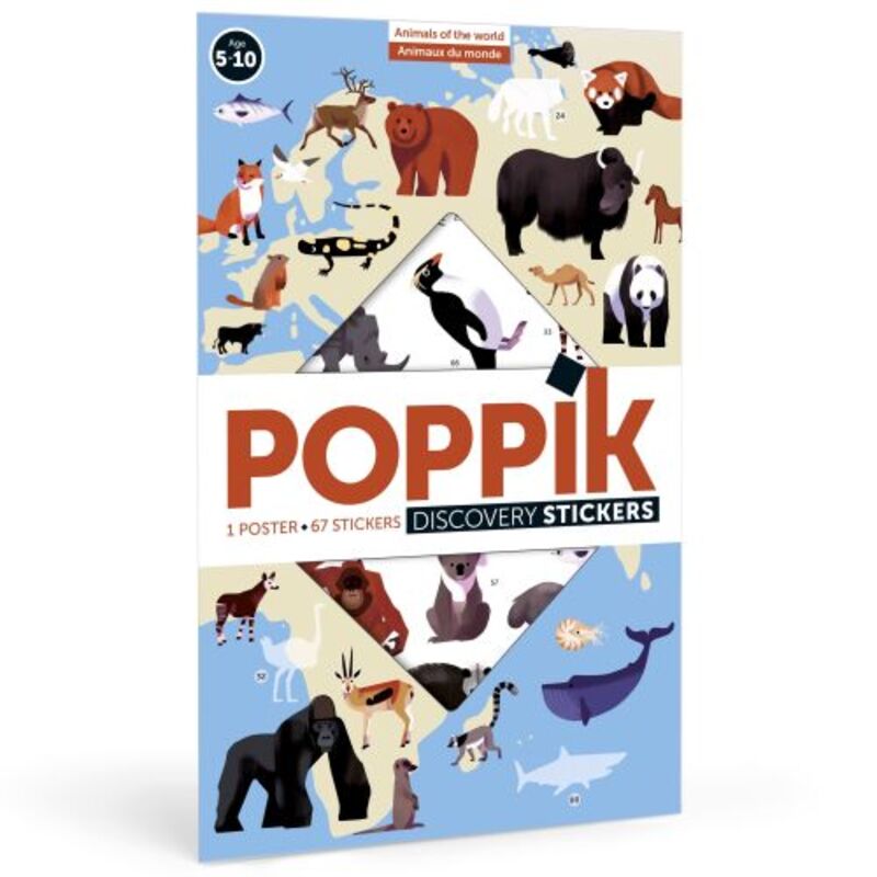 Omslag van boek: Dieren van de wereld - 59 herbruikbare stickers