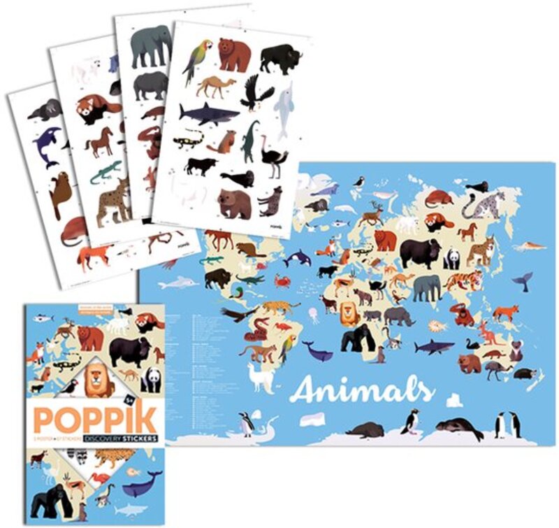 Dieren van de wereld - 59 herbruikbare stickers 2