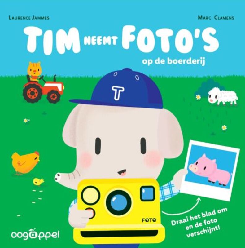 Omslag van boek: Tim neemt foto's op de boerderij